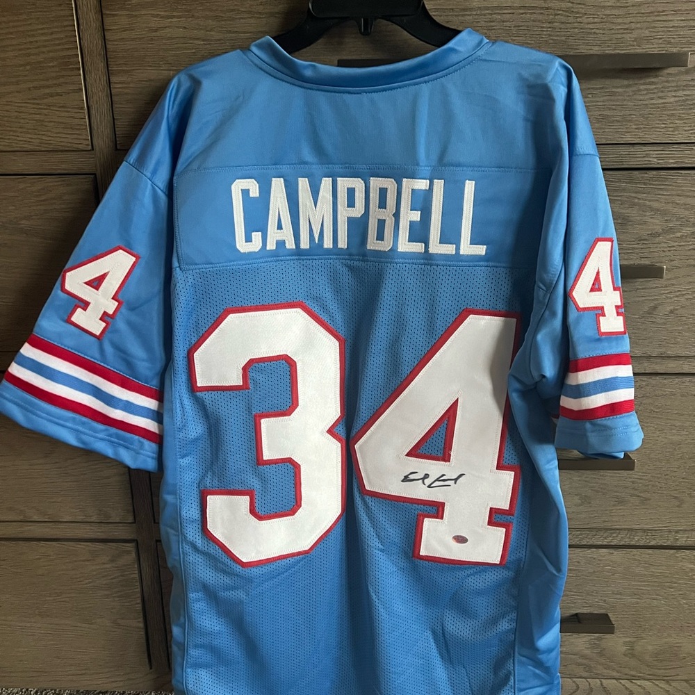 Earl Campbell Oilers Jersey *signed* Authentic XL
